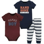 2 Cotton Short Sleeve Bodysuits and Pant Set, Preemie - 24 Months